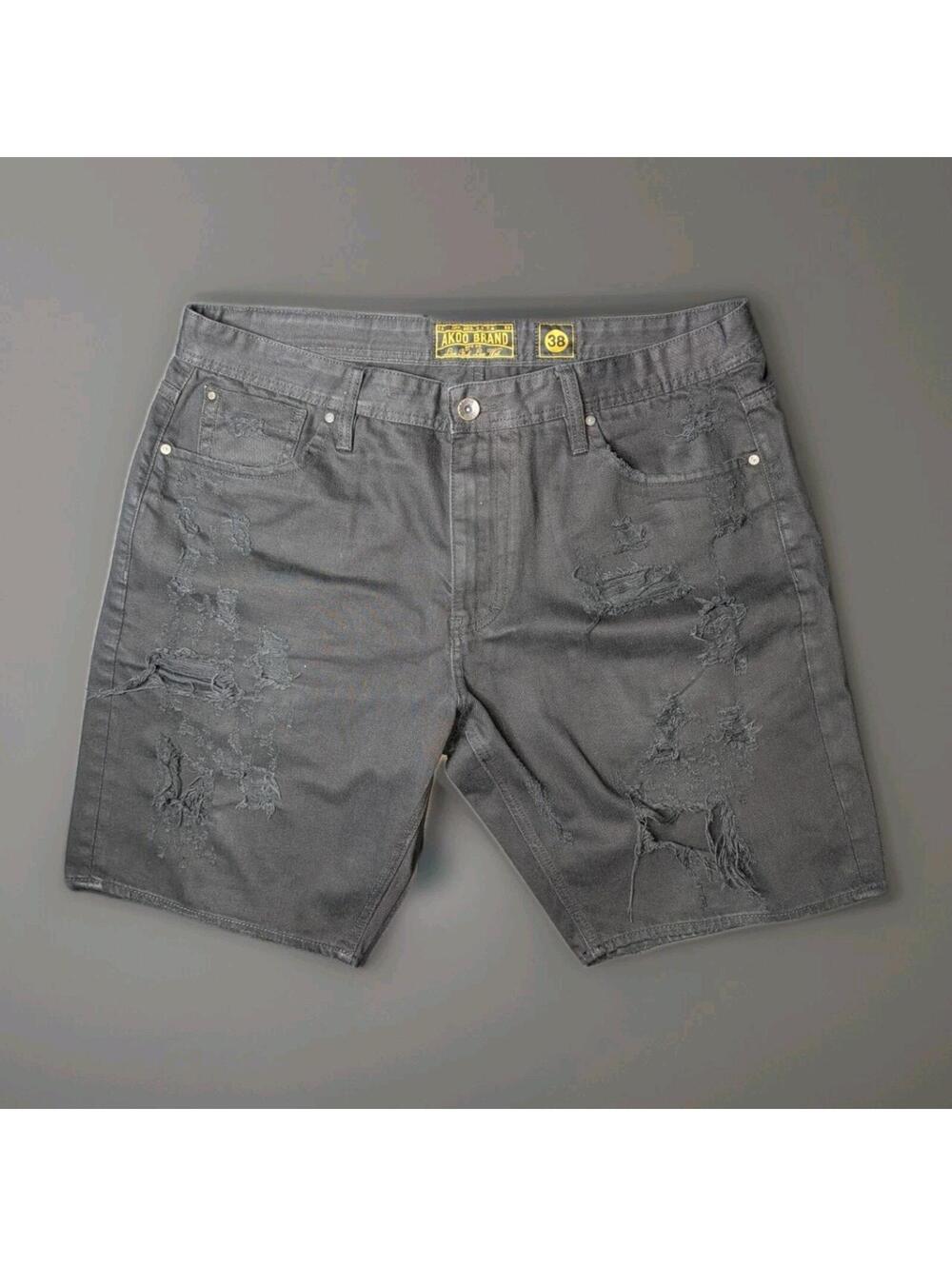 Akoo Brand Black Distressed Jeans Shorts 38